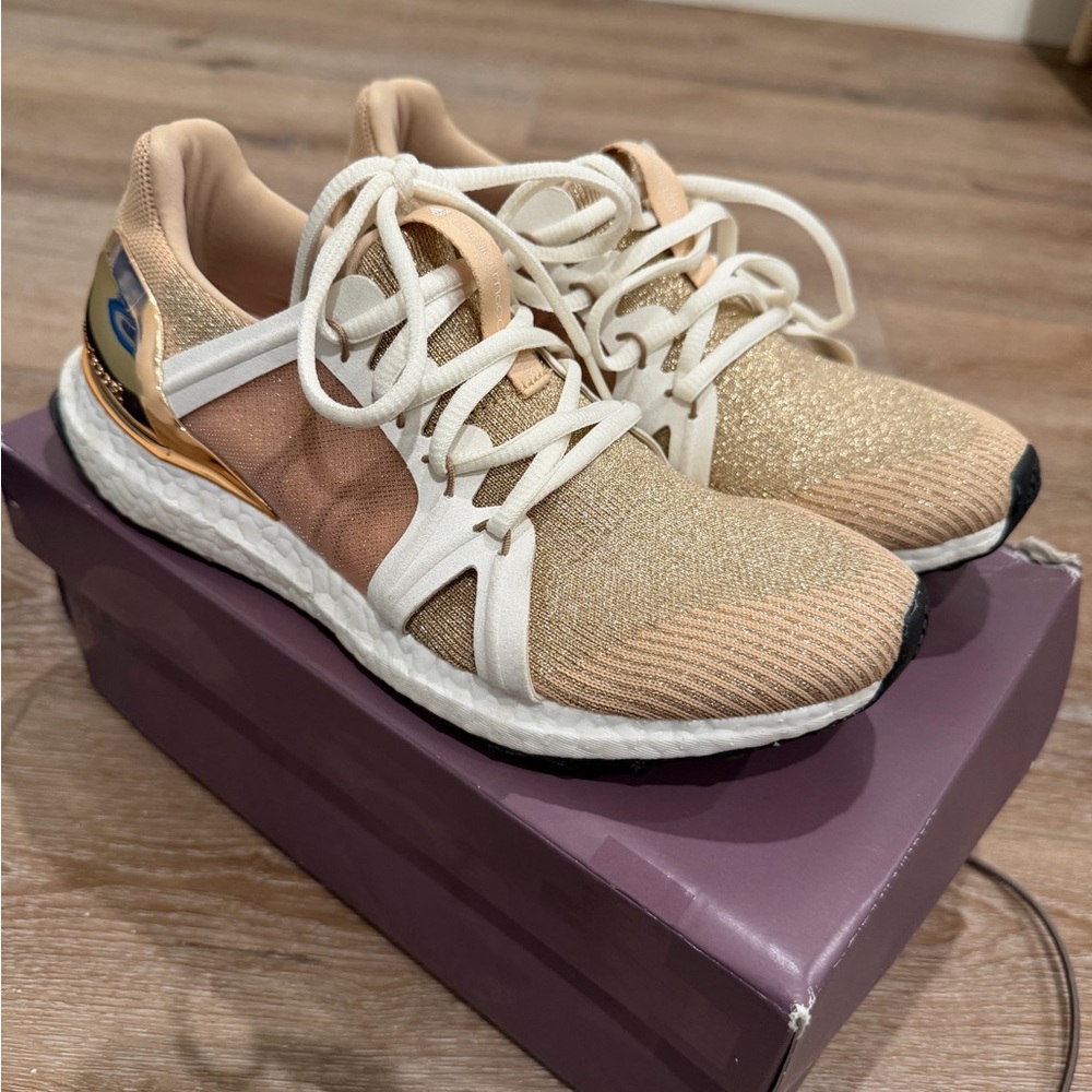 NEW w/Box Adidas by Stella McCartney Tan and White Sneakers, Size 6